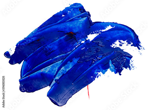 Hand drawn isolated oil paintbrush stripe with deep dirty blue color esp 10 vector illustration. Template for your text atop.