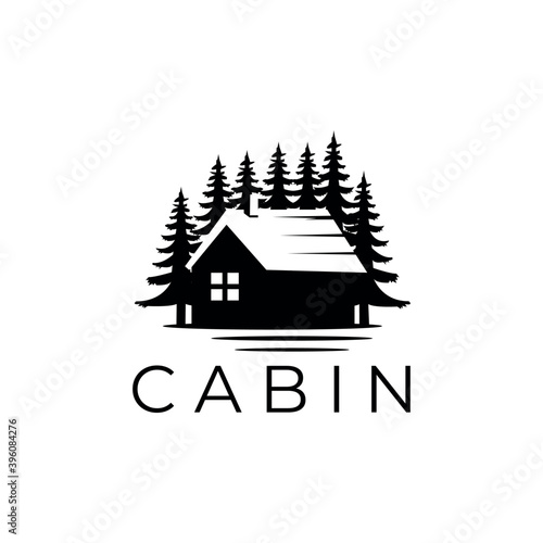 vintage cabin logo vector illustration design