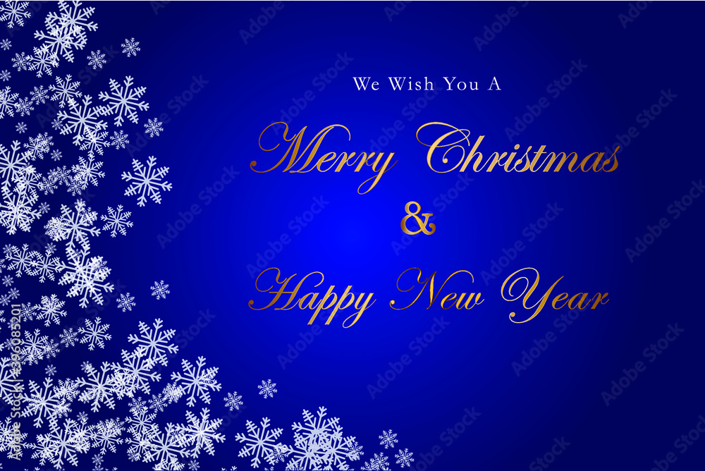 Christmas blue festive royal vintage background with snowflakes . merry Christmas and happy new year typography for template designs ,background greeting cards and wall papers