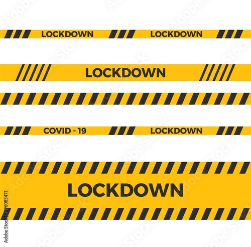 Virus lockdown barrier tape quarantine. Coronavirus pandemic puts countries on lockdown. © Iryna Danyliuk
