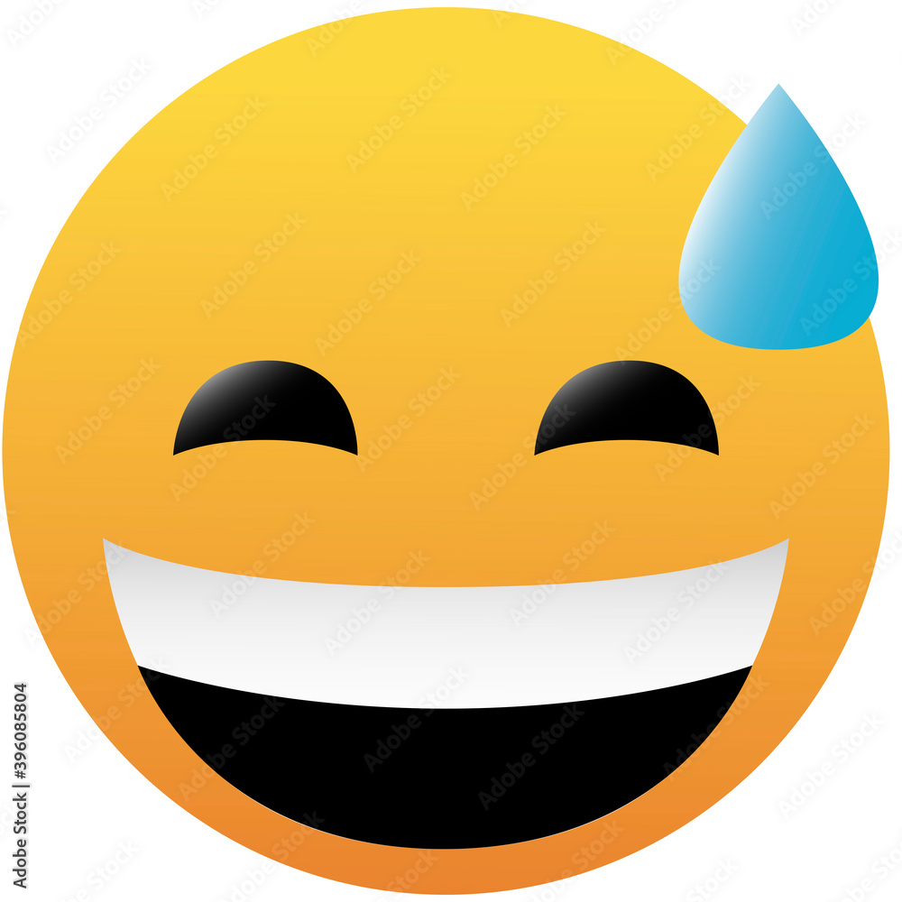 Smiling Face With open mouth and cold sweat Emoticon Emoji Sign Face ...