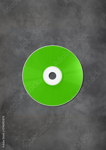 Green CD - DVD mockup template isolated on concrete background