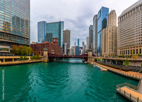 Chicago City riverside view in USA © nejdetduzen