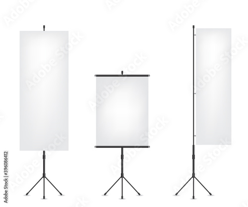 Roll up flag banner and projection screen