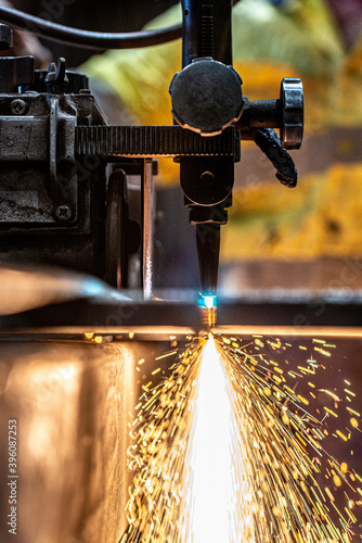 Oxy cutting sparks
