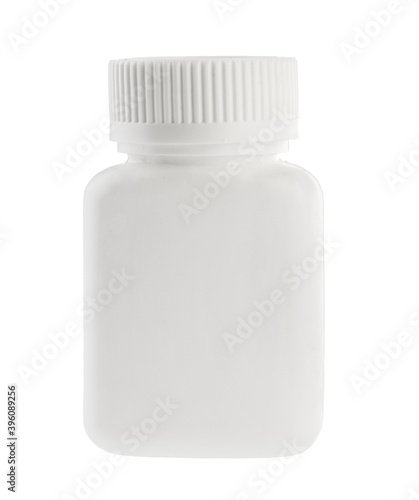 medicine white pill bottle isolated without shadow clipping path - photography photo