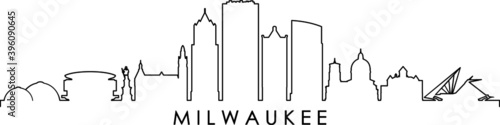 MILWAUKEE Wisconsin SKYLINE City Outline Silhouette
