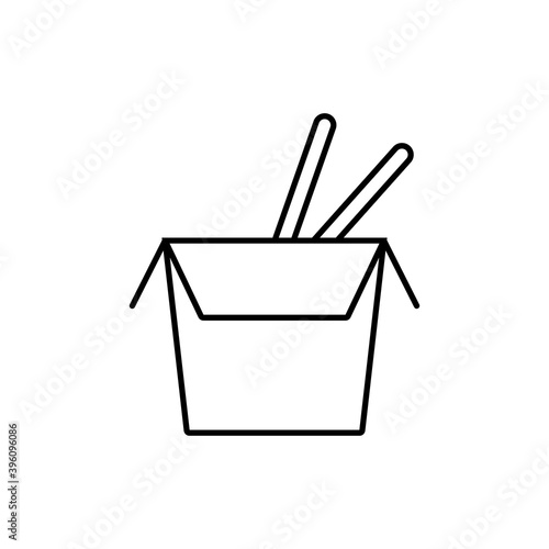 wok box icon element of fast food icon for mobile concept and web apps. Thin line wok box icon can be used for web and mobile. Premium icon on white background