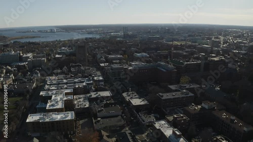 Thayer Street Downtown, Providence Rhode Island, drone aerial cityscape photo