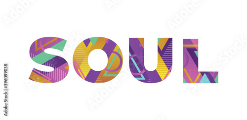 Soul Concept Retro Colorful Word Art Illustration
