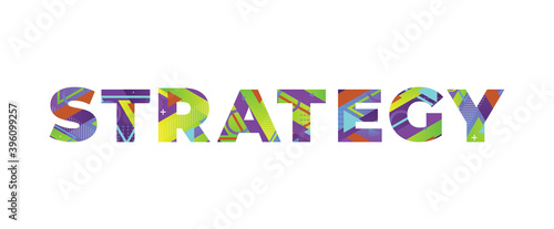 Strategy Concept Retro Colorful Word Art Illustration