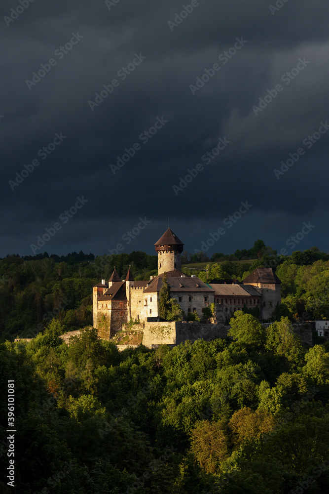 Sovinec castle in Nizky Jesenik, Northern Moravia, Czech republic