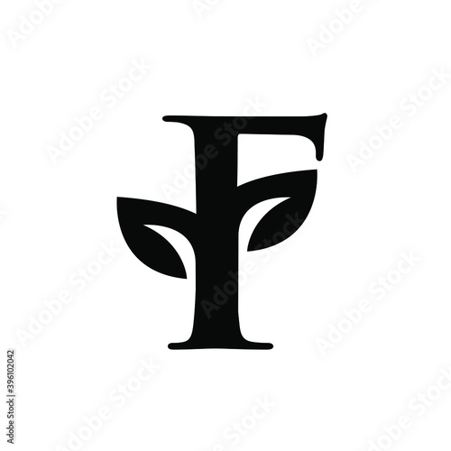 letter f leaf black logo