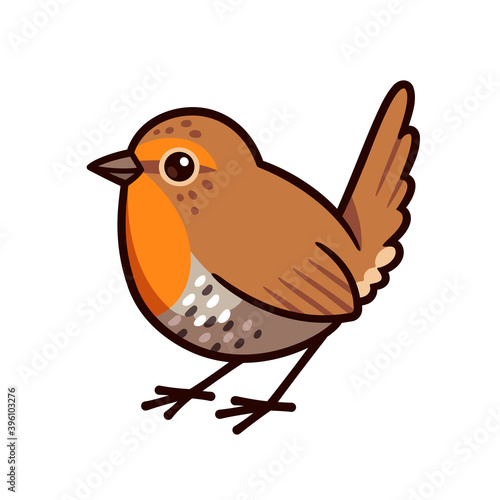 Cute cartoon chucao bird