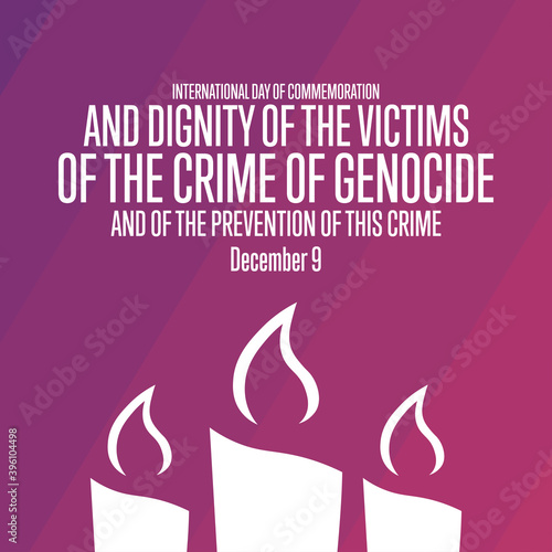 International Day of Commemoration and Dignity of the Victims of the Crime of Genocide and of the Prevention of this Crime. December 9. Template for background, banner. Vector EPS10 illustration