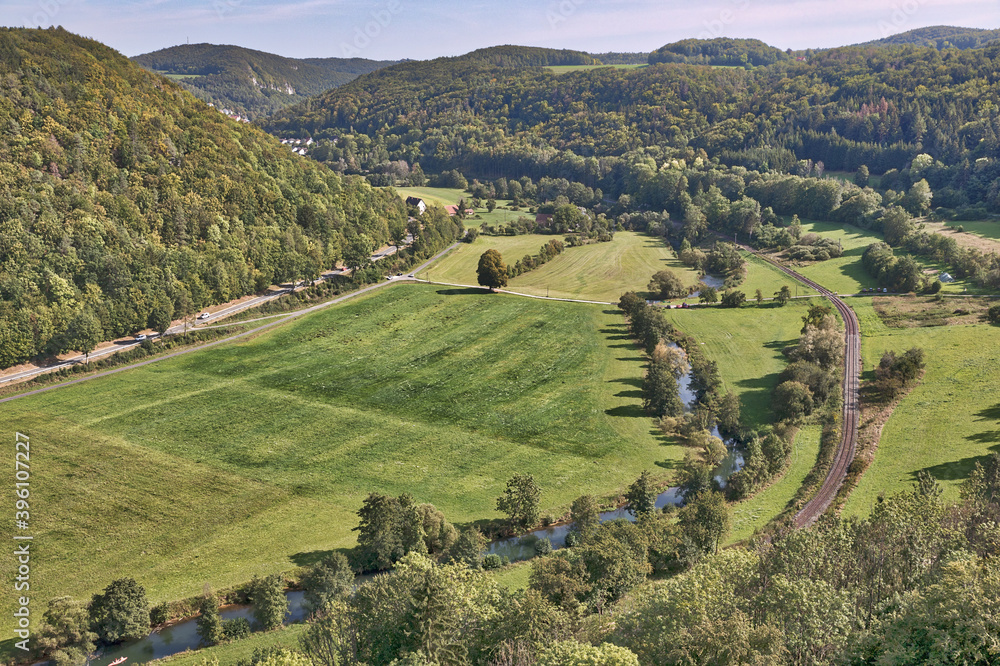 Obraz premium Blick Burgruine Neideck Fränkische Schweiz Wiesent