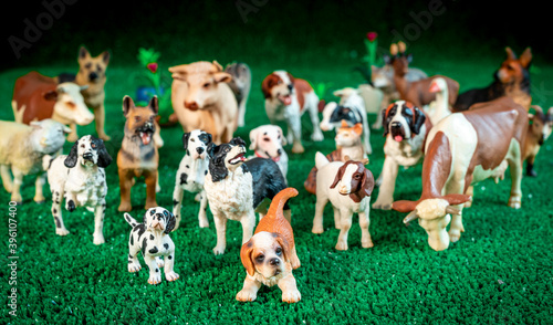 plastic figurines of dogs and farm animal © Marino Bocelli