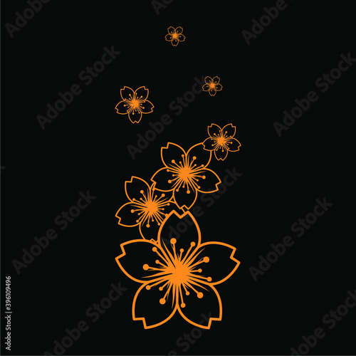 illustration of golden sakura. perfect for your design element