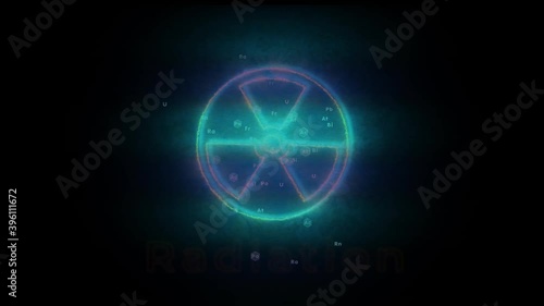 Wallpaper Mural Radiation neon sign. Increased radiation signal Torontodigital.ca