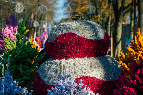 View of colorful Christmas decorations in the streets of Reims during the coronavirus epidemic, the city of Reims offers a Christmas village adapted to the health crisis

