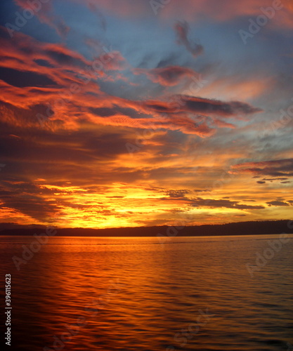 Colourful sunset at the sea 