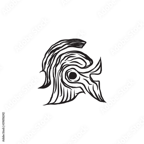 Warrior helmet logo design template