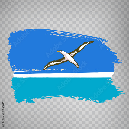 Flag of Midway Atoll from brush strokes. Flag of Midway Atoll on transparent background for your web site design, app, UI.  Oceania. USA. Stock vector.  EPS10. photo