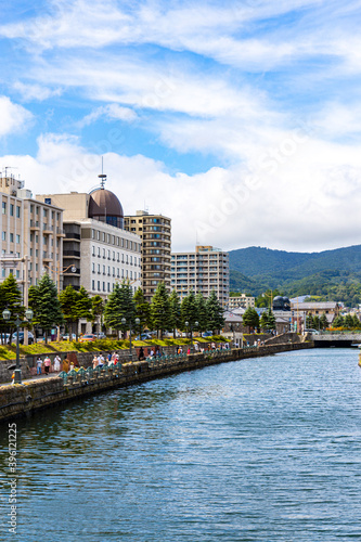 Scenery along the Otaru Canal in Otaru City, Hokkaido, Japan