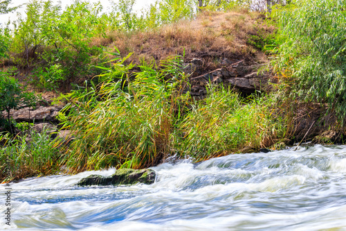 Fototapeta Naklejka Na Ścianę i Meble -  Rapids on the Inhulets river in Kryvyi Rih, Ukraine