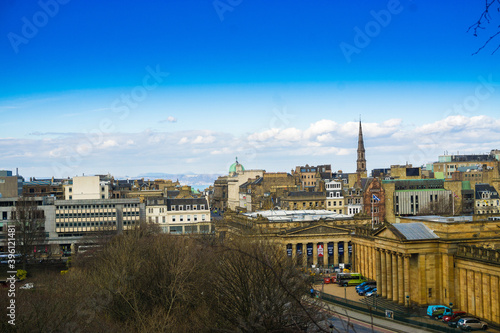 View of  Old town Edinburgh and Edinburgh castle in Scotland. © themorningglory