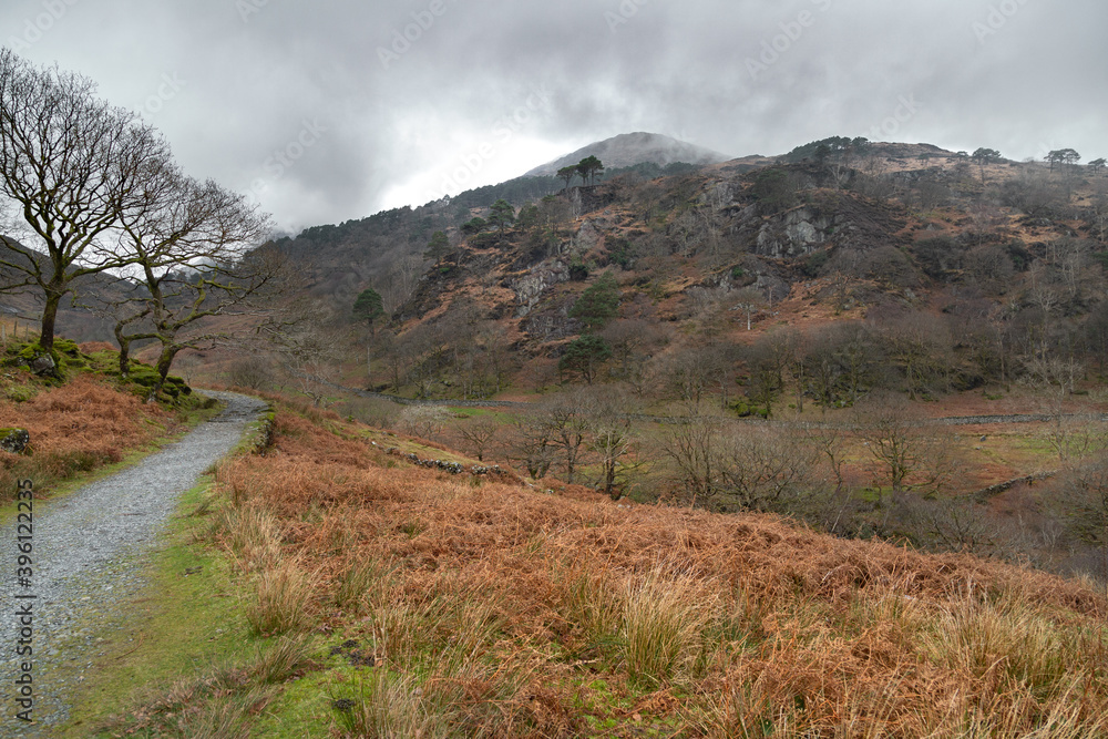 Fototapeta premium Parc national de Snowdonia au Pays de Galles en Angleterre en hiver