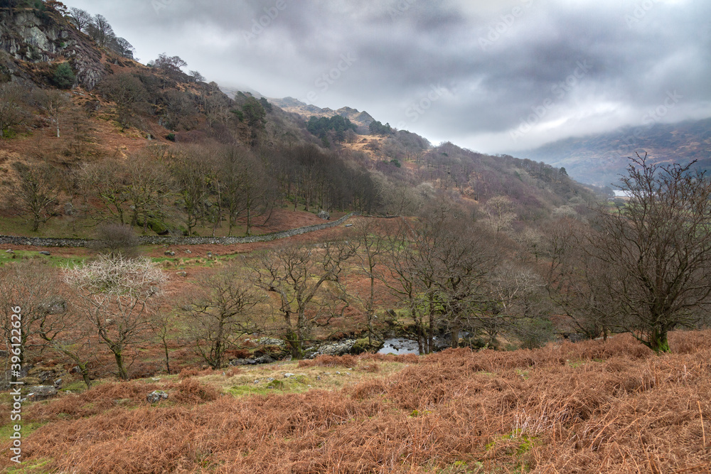 Obraz premium Parc national de Snowdonia au Pays de Galles en Angleterre en hiver