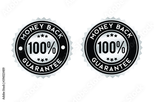 Money back guarantee seal/badge/sticker silver