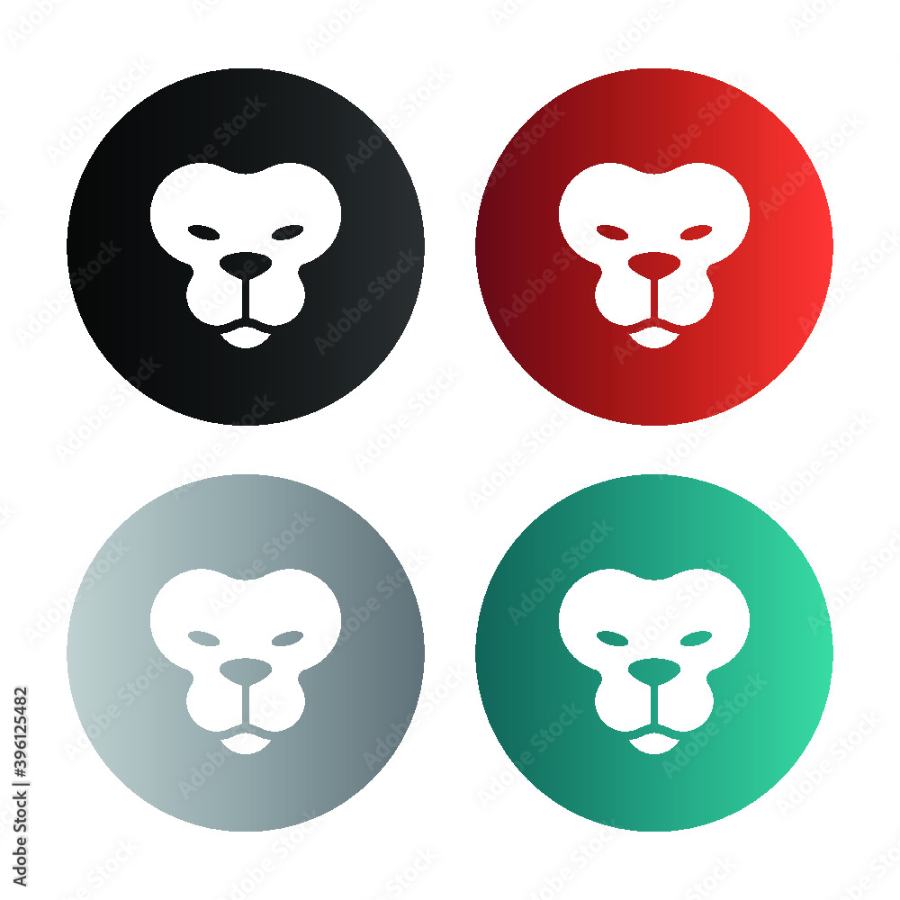 Lion animal head logo icon symbol design template