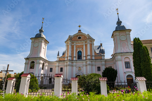 A beautiful church in a sunny day in the town of Izyaslav.. photo