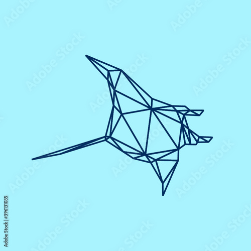 Sea animal low poly geometric polygonal triangle design