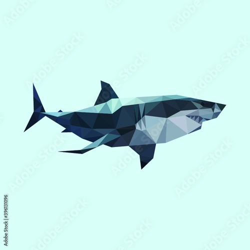Sea animal low poly geometric polygonal triangle design