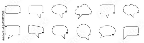 Set quote box frame, texting quote boxes, bubble blog quotes symbols – vector