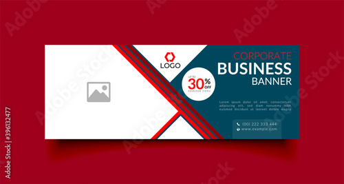 Sale Business facebook cover page timeline web ad banner template with photo place modern layout design