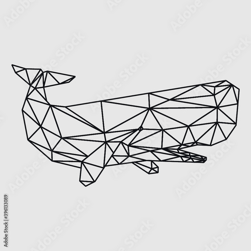 Sea animal low poly geometric polygonal triangle design