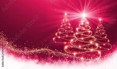 Red Christmas tree background stock illustration