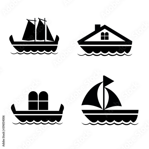 Fototapeta Naklejka Na Ścianę i Meble -  a set of sailing boats in the sea
