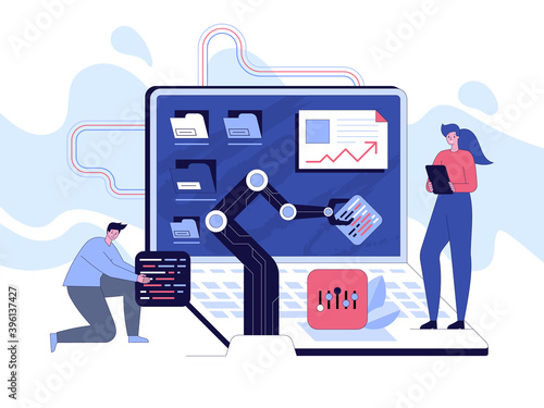Project team of engineers development program software