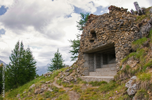 Bunker in Valle Stura of Demonte, Italian Alps, Italy.
