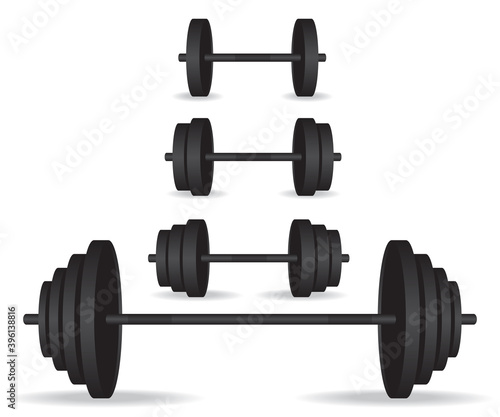 Weights black collection illustration
