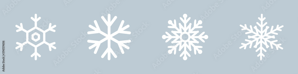 Snowflakes. White snowflakes, isolated. Snowflake icon in flat design. Snow. Winter illustration. Vector illustration Snowflakes. White snowflakes, isolated. Snowflake icon in flat design. Snow. Winter illustration. Vector illustration