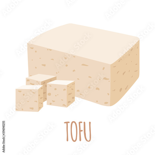 Vectopr tofu icon in flat style isolated on white.