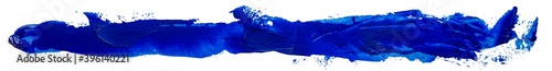Hand drawn isolated long oil paintbrush stripe with deep dirty blue color esp 10 vector illustration. Template for your text atop.