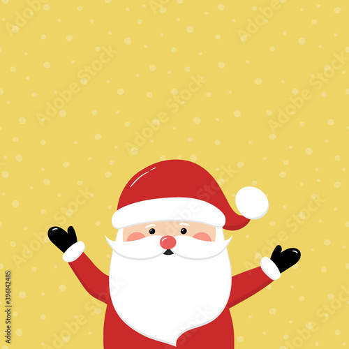 Santa Claus on empty background. Christmas ornament. Vector