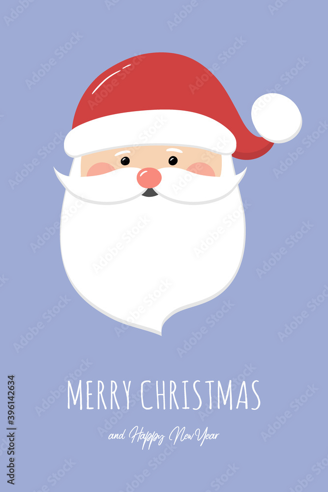 Christmas greeting card with happy Santa Claus face. Vector Christmas greeting card with happy Santa Claus face. Vector